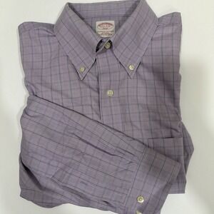 Brooks Brothers 346 Long Sleeve Button Up Shirt Men's 17 1/2- 2/3 Purple Plaid